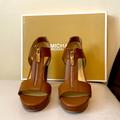 Michael Kors Shoes | Micheal Kors T Strap Platform Dress Sandals | Color: Brown | Size: 6