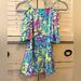 Lilly Pulitzer Dresses | Lilly Pulitzer Jaci Girls Dress Lemon Drop Print M (6-7) Ruffle Beach | Color: Blue/Yellow | Size: Mg