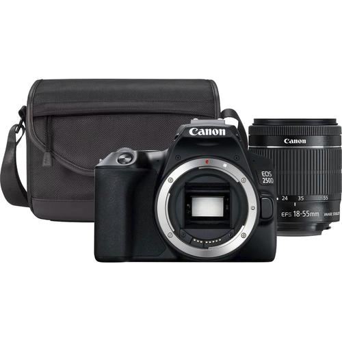 "CANON Spiegelreflexkamera ""250D + EF-S 18-55mm f/3.5-5.6 III SB130 Kit"" Fotokameras schwarz Spiegelreflexkameras"