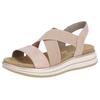 Riemchensandale REMONTE, Damen, Gr. 41, rosa (rosé), Veloursleder, sportlich, Schuhe, Sommerschuh, Sandalette, Keilabsatz, mit praktischem Gummizug