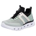 Slip-On Sneaker RIEKER SPORT, Damen, Gr. 41, grün (mint kombiniert), Textil, Lederimitat, sportlich, Schuhe Sneaker, Chunky Slipper, Freizeitschuh in veganer Verarbeitung
