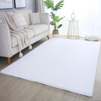 Hochflor-Teppich AYYILDIZ TEPPICHE "POUFFY 5100", weiß, B:140cm H:20mm L:200cm, Polyester, Teppiche, Läufer, weicher glatter Softflor, Kaninchen Fell Haptik, waschbar Image