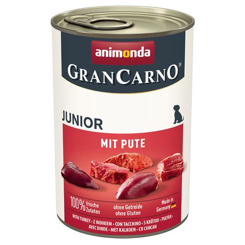 Sparpaket: 12x400g animonda GranCarno Original Junior Pute Hundefutter nass