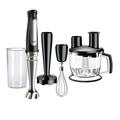 Braun MultiQuick MQ7077 4-in-1 Immersion Hand, Powerful 500W Stainless Steel Stick Blender, Variable Speed + 6-Cup Food Processor, Whisk, Beaker, Masher, Faster Blend