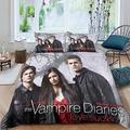 WADRI 3D Print The Vampire Diaries Duvet Cover Set Vampire Movies Bedding Set, Soft Microfiber Duvet Quilt Cover&Pillowcase Duvet Cover For Men Kids Double（200X200cm）