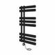 NRG Prefilled Designer Electric Heated Towel Rail Radiator Black Thermostatic Bathroom Warmer with LCD Display 800x450mm - 400 Watt