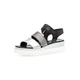 Gabor Women Sandals, Ladies Wedge Sandals,Wedge Sandals,Wedge Heel,Summer Shoe,Comfortable,Flat,Silver (Silber/Stone/Schwarz),40.5 EU / 7 UK