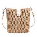 Women Straw Crossbody Bag Beach Handmade Rattan Shoulder Bags Hand Woven Leather Straps Straw Clutch Purse Vacation, White-large, One Size