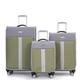 Infinity Leather Lightweight Grey Cabin Suitcases 4 Wheel Luggage Travel Bag