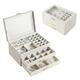 VVHUDA Jewelry Box Jewelry Storage Box with Clear Flip Lid Double Layer Drawer Organizer for Earrings Ring Necklace Display Jewelry Box Jewelry Organizer for Women (Color : White) (White) small gift