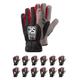 RS Synth TEC Winter Insulated Assembly Gloves, Faux Leather Gloves, Size 07, 12 Pairs, Black Grey, Work Gloves, Leather Gloves, Protective Gloves, Finished with One Cuff