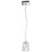 Glissando 6.8"H x 4.8"W 1-Light Crystal Pendant in Polished Stain