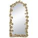 51.4"H x 29.1"W Large Gold Arch Wall Mirror with Golden Leaf Acce