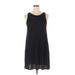 Faded Glory Casual Dress - Shift: Black Solid Dresses - Women's Size X-Large