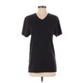 Hanes Short Sleeve T-Shirt: Black Solid Tops - Women's Size Small