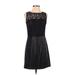 Jack by BB Dakota Cocktail Dress - A-Line Crew Neck Sleeveless: Black Print Dresses - Women's Size Small