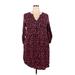 Torrid Casual Dress - Shift V-Neck 3/4 sleeves: Burgundy Dresses - Women's Size 2X Plus