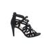 Kelly & Katie Heels: Strappy Stiletto Bohemian Black Print Shoes - Women's Size 9 - Open Toe