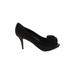 Kate Spade New York Heels: Pumps Stilleto Cocktail Party Black Print Shoes - Women's Size 7 1/2 - Peep Toe