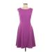 Marc New York Andrew Marc Casual Dress - A-Line: Purple Solid Dresses - Women's Size 8