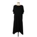 Zara W&B Collection Casual Dress - Midi Crew Neck Short sleeves: Black Print Dresses - Women's Size Large