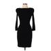 Diane von Furstenberg Casual Dress - Sheath High Neck 3/4 sleeves: Black Print Dresses - Women's Size 10