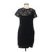 Lauren by Ralph Lauren Casual Dress - Sheath Crew Neck Short sleeves: Black Print Dresses - Women's Size 8 Petite
