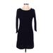 Ann Taylor LOFT Casual Dress - Sweater Dress: Black Dresses - Women's Size Medium