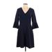 Banana Republic Casual Dress - A-Line: Blue Solid Dresses - Women's Size 10