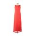 Sandra Darren Casual Dress - A-Line Scoop Neck Sleeveless: Orange Print Dresses - Women's Size 8