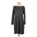Eileen Fisher Cocktail Dress - Sweater Dress: Gray Marled Dresses - Women's Size Small