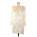 Free People Casual Dress - Sheath V Neck Long sleeves: Ivory Dresses - Women's Size 6