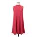 Tash + Sophie Casual Dress - Mini Mock Sleeveless: Burgundy Solid Dresses - Women's Size Medium