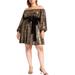 Plus Size Women's Sequin Mini Dress With Bow by ELOQUII in Black Gold Sequin (Size 14)