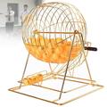 DPLXFPP Bingo Machine Bingo Roller Cage Bingo Set Bingo Machine Cage Game Set, Bingo Lottery Party Lucky Draw Fundraiser for Lottery, Promotional Activities Lottery Toy,Gold