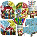 MENGCHYLY Superhero Party Decorations Dinnerware, Super Hero Party Supplies, Paper Plate, Cup, Napkin, Tablecloth, Cutlery, Straw, Superhero Theme Birthday Party Supplies Table Decorations | 24 Guests