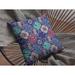 Bungalow Rose Flower Diamonds Broadcloth Indoor Outdoor Zippered Pillow Moss Green & Peach Polyester/Polyfill in Red/Blue/Navy | Wayfair