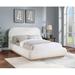 Meridian Furniture USA Vaughn Platform Bed Upholstered/Linen in White/Black | Queen | Wayfair B1209Cream-Q