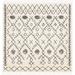 Black/White 94 x 94 x 1.26 in Area Rug - Foundry Select Adeen Shaggy Performance Tasseled Beige/Black Area Rug | 94 H x 94 W x 1.26 D in | Wayfair