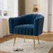 Barrel Chair - Mercer41 Weyman Upholstered Barrel Chair, Solid Wood in Blue | 28.3 H x 28 W x 27.3 D in | Wayfair 1663FC1E1C9D47809B0C62DD3A2BE41F