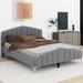 Mercer41 Wilver Queen Size Velvet Platform Bed w/ Thick Fabric Upholstered/Velvet in Gray | 41.4 H x 64.4 W x 85.5 D in | Wayfair