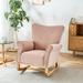 Harriet Bee Imad Rocking Chair Upholstered/Velvet in Pink | 34.7 H x 33.3 W x 30.3 D in | Wayfair A46C2C9DBFDD4556958861D58A10F73C