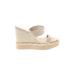 JLo by Jennifer Lopez Wedges: Slip-on Platform Boho Chic Ivory Print Shoes - Women's Size 10 - Open Toe