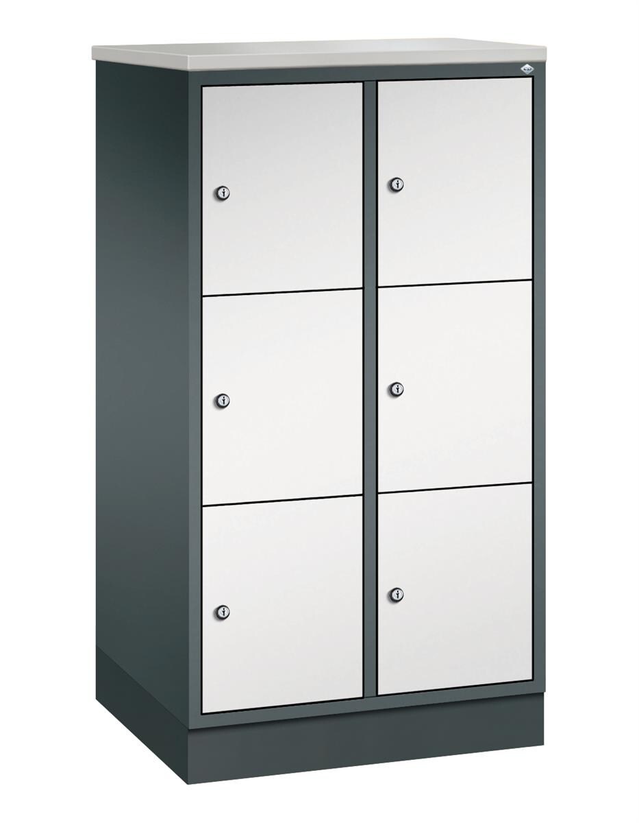 C+P Schließfachschrank Intro, H1255xB620xT490mm, 7016/7035 Image