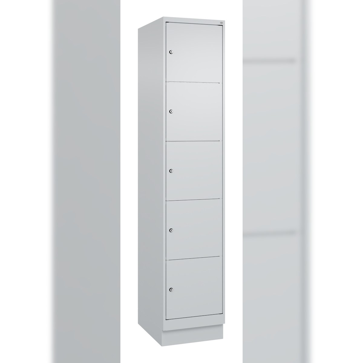 C+P Schließfachschrank Classic PLUS, Sockel, 1 Abteil, 1950x400x500mm, 7035/7035 Image