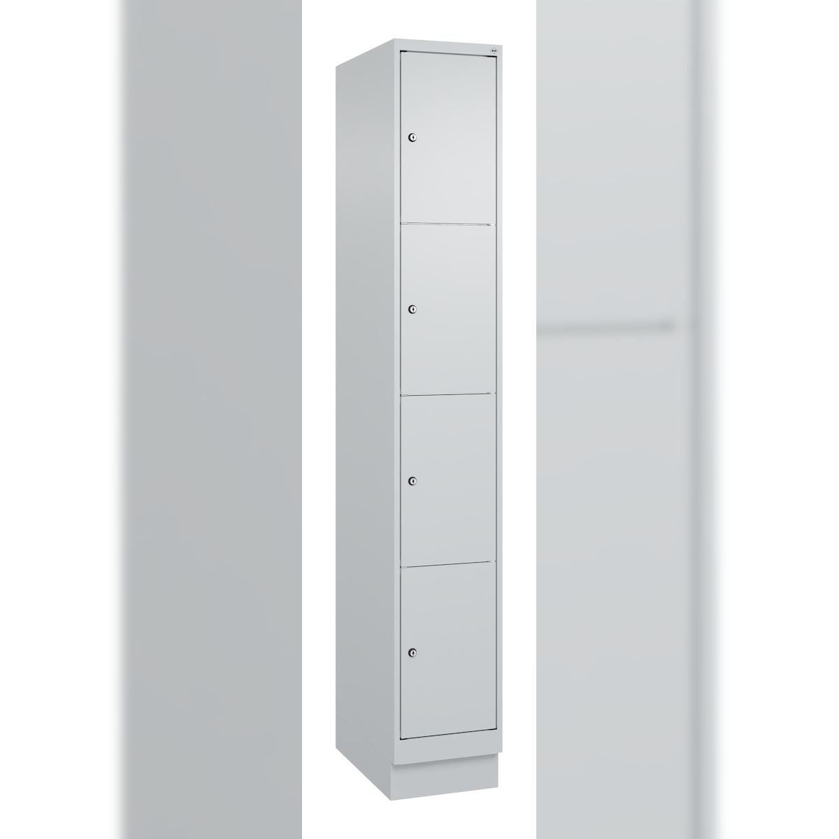 C+P Schließfachschrank Classic PLUS, Sockel, 1 Abteil, 1950x300x500mm, 7035/7035 Image