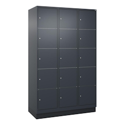 C+P Schließfachschrank Classic PLUS, Sockel, 3 Abteile, 1950x1200x500mm, 7016/70 Image