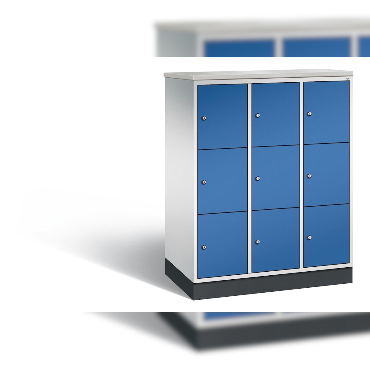C+P Schließfachschrank Intro, H1255xB920xT490mm, 7035/5010 Image