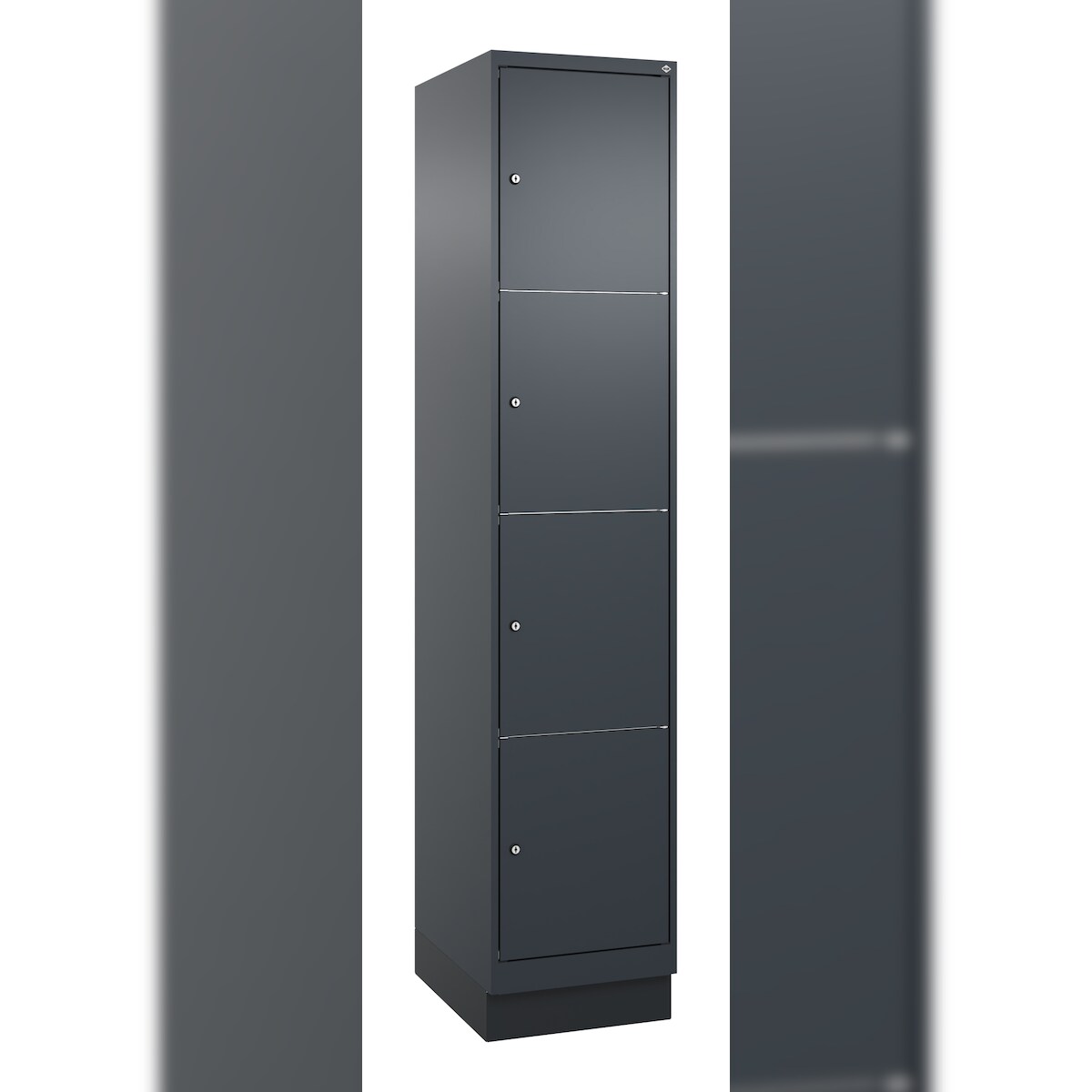 C+P Schließfachschrank Classic PLUS, Sockel, 1 Abteil, 1950x400x500mm, 7016/7016 Image