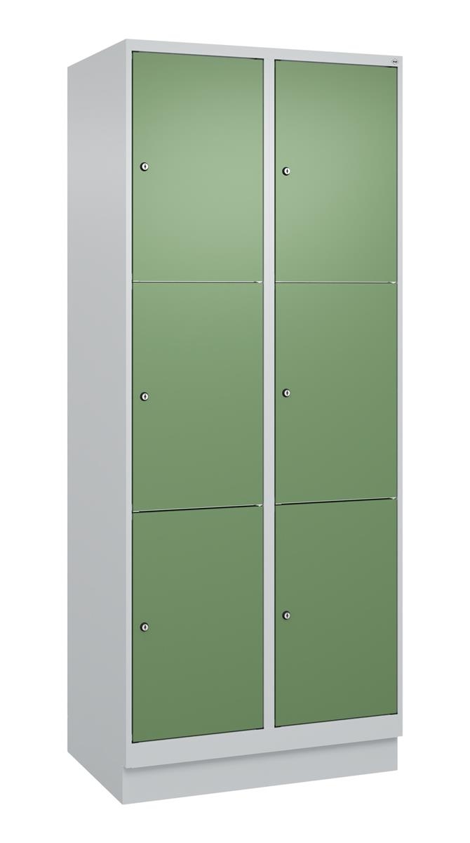 C+P Schließfachschrank Classic PLUS, Sockel, 2 Abteile, 1950x800x500mm, 7035/601 Image